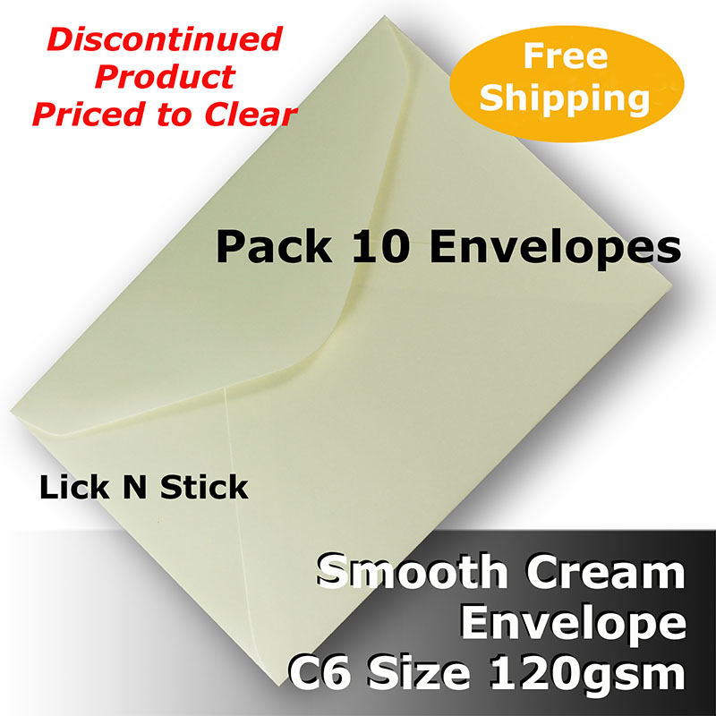 H8471 H8471P High Quality Smooth Cream Envelopes C6 Size 114x162mm 120gsm Banker Shape V Flap Lick N Stick