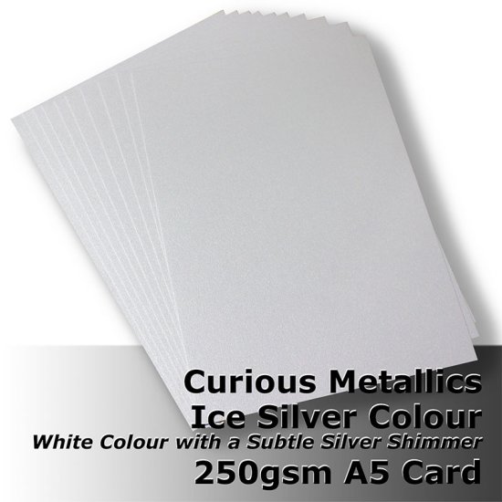 (image for) #J5705 - Ice Silver Curious Metallics 250gsm A5 Size