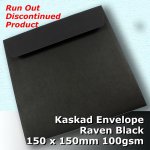 #N0274 - Kaskad Raven Black Envelope 100gsm 150mm Sq Size WLnS
