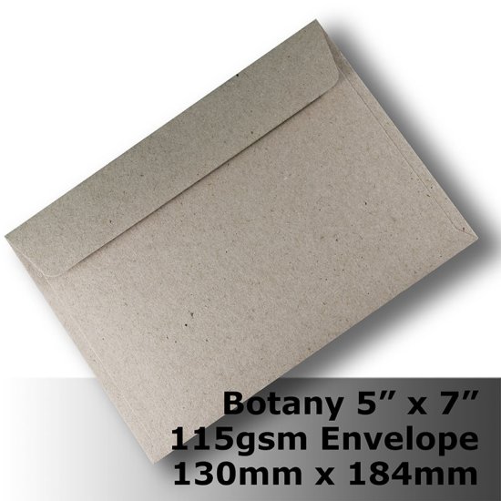 (image for) #S5189P Botany Enviro Envelope 115gsm 5x7" 130x184mm WPnS