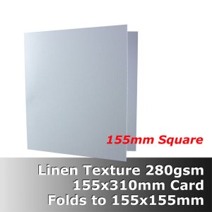 #H62B155 - 155mm Square Scored Cards Linen White Card 280gsm