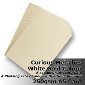 (image for) #J4505 - White Gold Curious Metallics 250gsm A5 Size