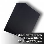 #N0205 - Kaskad Raven Black Card 225gsm A5 Size