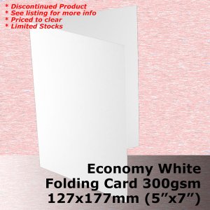 (image for) #H55A20 - 5x7" Scored Cards Economy White Card 300gsm