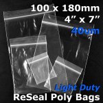 #RB447 - 100x180mm (4" x 7") 40um ReSealable Poly Bag