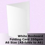 B35A50 - A6 (A5 -> A6) Scored Cards White Boxboard 350gsm