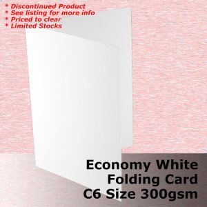 (image for) #H5522A - C6 Scored Cards Economy White Card 300gsm