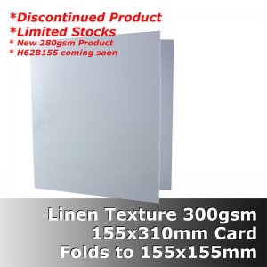 #H6043A - 155mm Square Scored Cards Linen White Card 300gsm