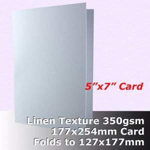 #H61A20 - 5x7\" Scored Cards Linen White Card 350gsm