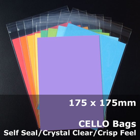 (image for) #PR175175 - 175x175mm Crystal Clear Cello Bags