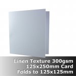 #H62B125 - 125mm Square Scored Cards Linen White Card 280gsm