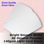 #L5102 - Value SMOOTH Bright White Card 140gsm A6 Size