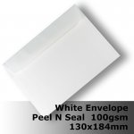 E36CA - 130 x 184mm White Envelope 100gsm WPnS