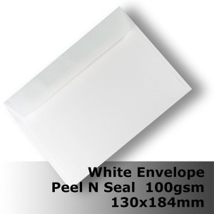 (image for) E36CA - 130 x 184mm White Envelope 100gsm WPnS