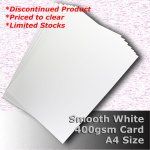 #H7508 - Smooth Finish White Card 400gsm A4 Size