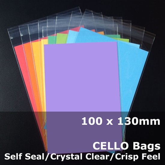 (image for) #PR100130 - 100x130mm Crystal Clear Cello Bags