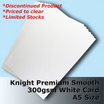#H6505 - Knight Smooth Finish White Card 300gsm A5 Size