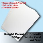#H6508 - Knight Smooth Finish White Card 300gsm A4 Size