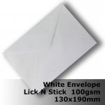 E37AH ** - 130 x 190mm White Envelope 100gsm BLnS
