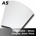B3505 BoxBoard - White 350gsm/590ums A5 Card