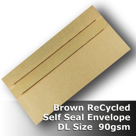 (image for) #S0773 ReCycled Brown DL Envelope 90gsm Wallet PnS