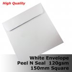 #E45CX - 150mm Square White Envelope HQ 120gsm WPnS
