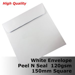 (image for) #E45CX - 150mm Square White Envelope HQ 120gsm WPnS