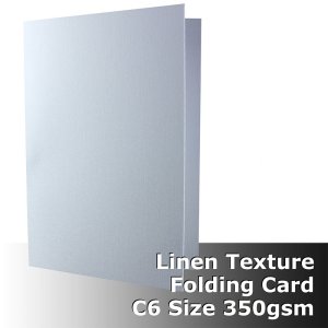 #H6122A - C6 Scored Cards Linen White Card 350gsm