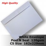 #E55CX - C5 162x229 White Envelope HQ 120gsm Wallet PnS