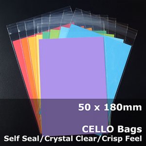 #PR50180 - 50x180mm Crystal Clear Cello Bags