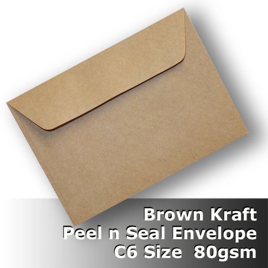 (image for) #S0171P KRAFT Envelope WPnS 80gsm C6 (162mm x 114mm)