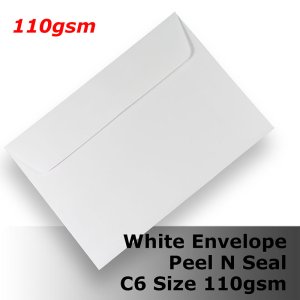 (image for) E26CS - C6 (114x162mm) White Envelope HQ 110gsm WPnS