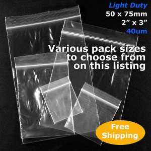 (image for) #RB423 - 50x75mm (2" x 3") 40um ReSealable Poly Bag