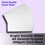 #L5502 - Value SMOOTH Bright White Card 300gsm A6 Size