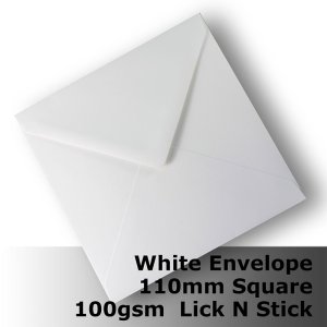 (image for) E20AK - 110mm Square Plain White Envelope 100gsm BLnS