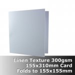 #H62B155 - 155mm Square Scored Cards Linen White Card 280gsm