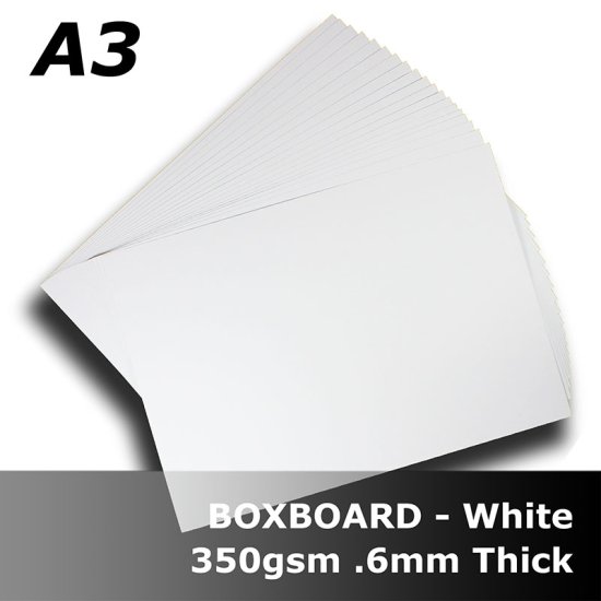 (image for) B3568 BoxBoard - White 350gsm/590ums A3 Card