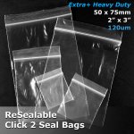 #RB023 - 50x75mm (2" x 3") 120um ReSealable Poly Bag