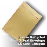 #S0772 ReCycled Brown C5 Envelopes 100gsm Wallet PnS