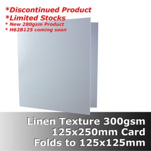 #H60B125 - 125mm Square Scored Cards Linen White Card 300gsm