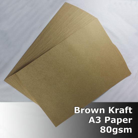 (image for) #S0161 KRAFT Paper 80gsm A3 (297mm x 420mm)