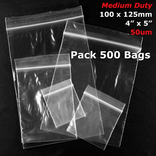 #RB545 - 100x125mm (4" x 5") 50um ReSealable Poly Bag - Click Image to Close