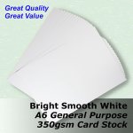 #L5602 - Value SMOOTH Bright White Card 350gsm A6 Size