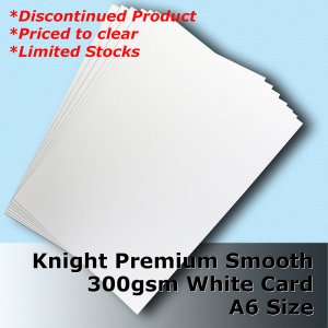 #H6502 - Knight Smooth Finish White Card 300gsm A6 Size