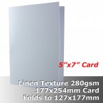 #H62A20 - 5x7" Scored Cards Linen White Card 280gsm