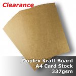 #S1908 ** SPECIAL DUPLEX KRAFT Board Natural Brown 337gsm A4