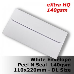 E23CX - DL (110 x 220mm) eXtra HQ 140gsm White Envelope WPnS