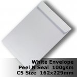 #E55CH ** - C5 (162 x 229mm) White Envelope 100gsm PPnS