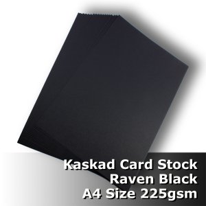 (image for) #N0208 - Kaskad Raven Black Card 225gsm A4 Size