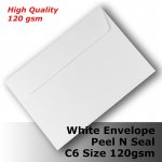 E25CX - C6 (114 x 162mm) White Envelope HQ 120gsm Wallet PnS